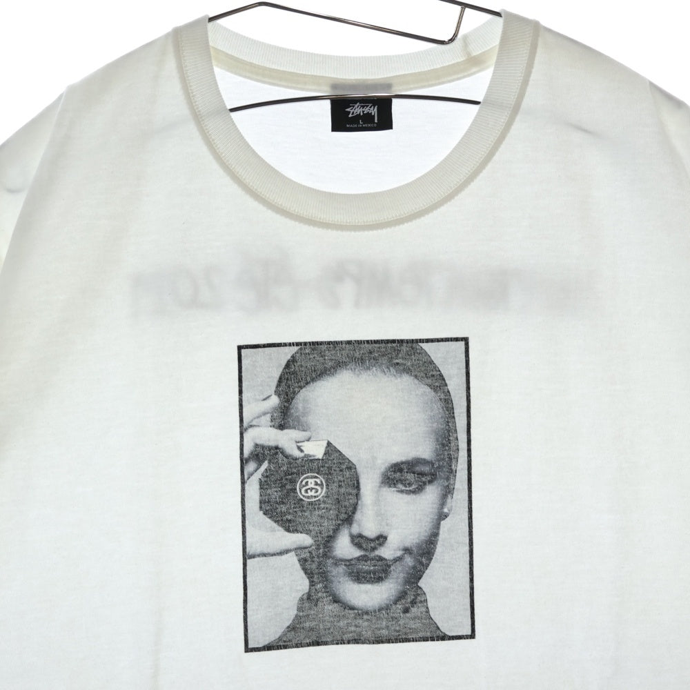 STUSSY(ステューシー) 追悼 プリント半袖Tシャツ クルーネックカットソー ホワイト
