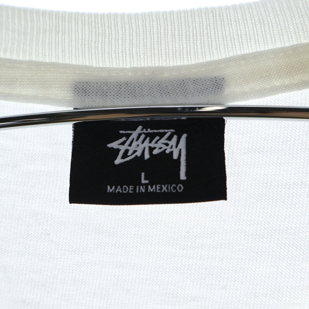STUSSY(ステューシー) 追悼 プリント半袖Tシャツ クルーネックカットソー ホワイト