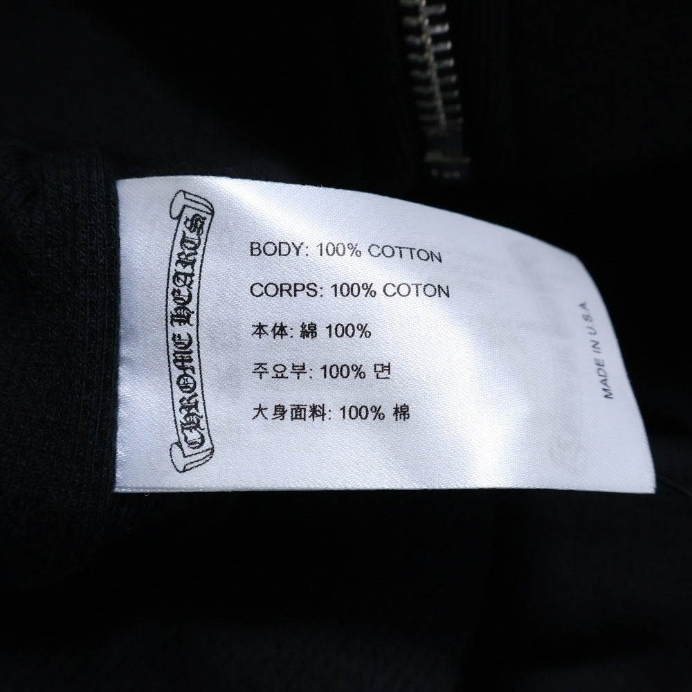 CHROME HEARTS(クロムハーツ) HORSESHOE ZIP UP HOODIE ホースシュー アームフローラル プリント ジップアップ スウェットパーカー ブラック
