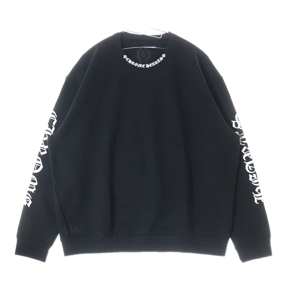 CHROME HEARTS(クロムハーツ) SWTSHRT PLVR ネックロゴプリント クルーネックスウェットトレーナー ブラック