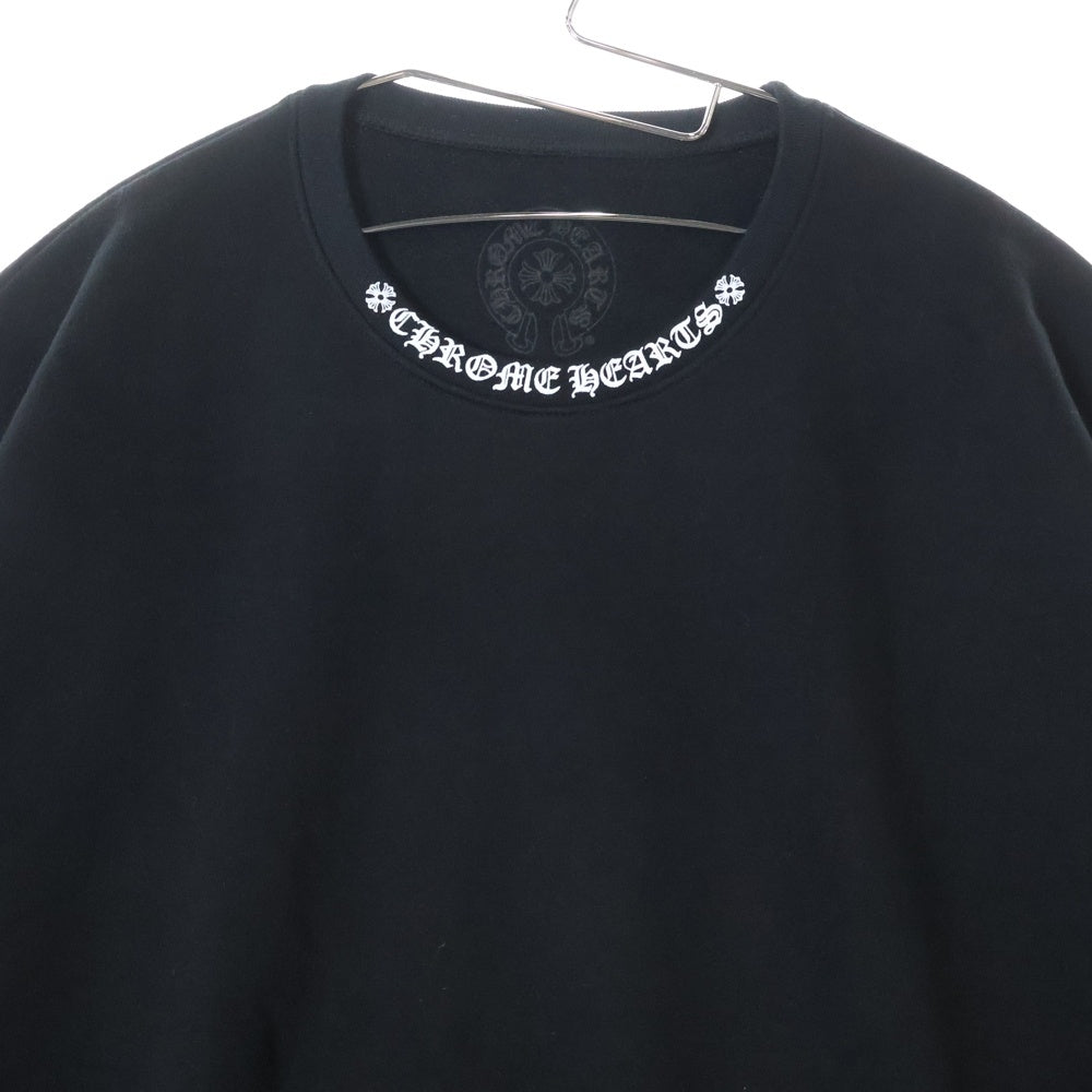 CHROME HEARTS(クロムハーツ) SWTSHRT PLVR ネックロゴプリント クルーネックスウェットトレーナー ブラック