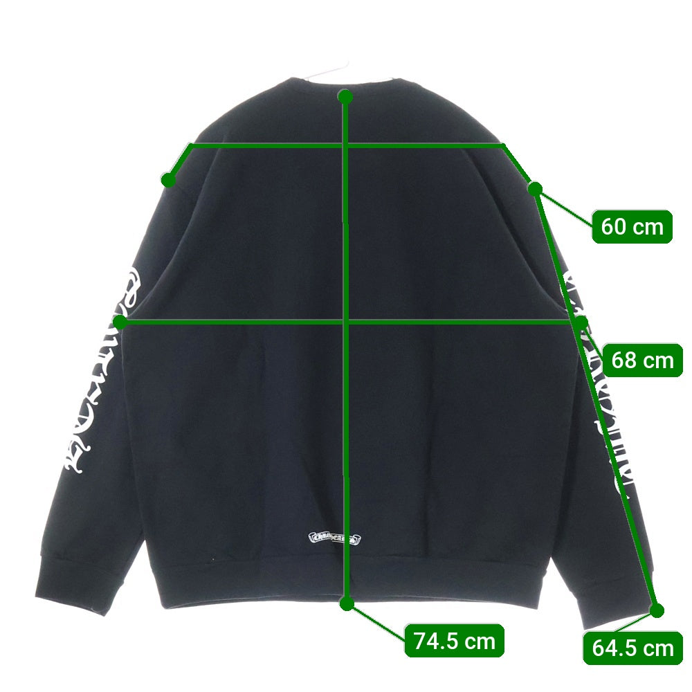 CHROME HEARTS(クロムハーツ) SWTSHRT PLVR ネックロゴプリント クルーネックスウェットトレーナー ブラック