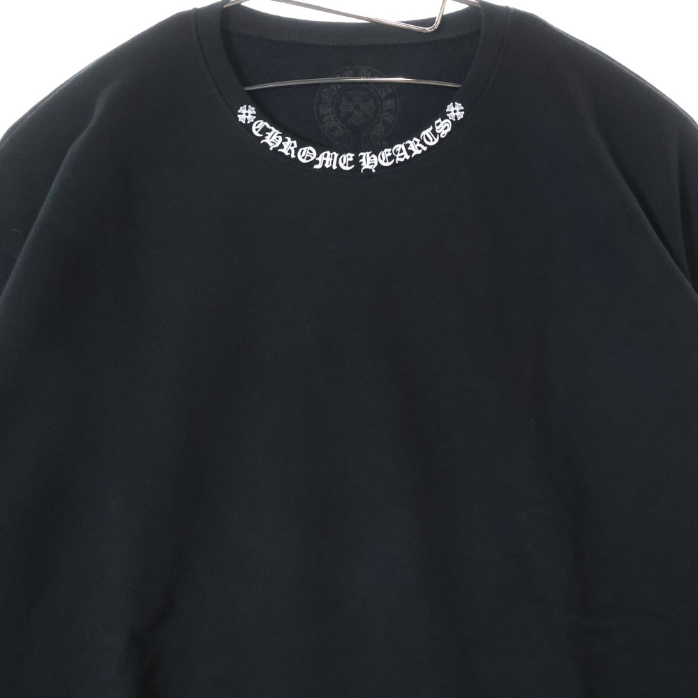 CHROME HEARTS(クロムハーツ) SWTSHRT PLVR ネックロゴプリント クルーネックスウェットトレーナー ブラック
