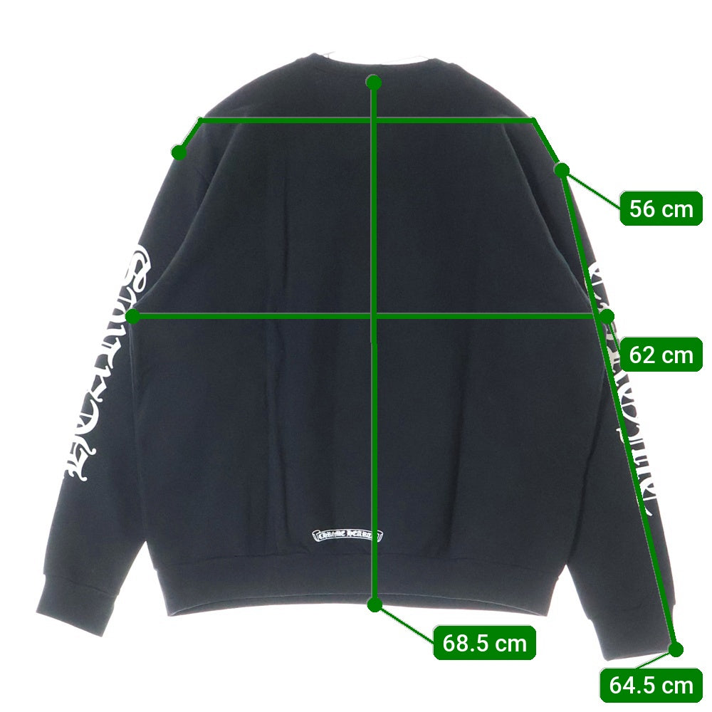CHROME HEARTS(クロムハーツ) SWTSHRT PLVR ネックロゴプリント クルーネックスウェットトレーナー ブラック