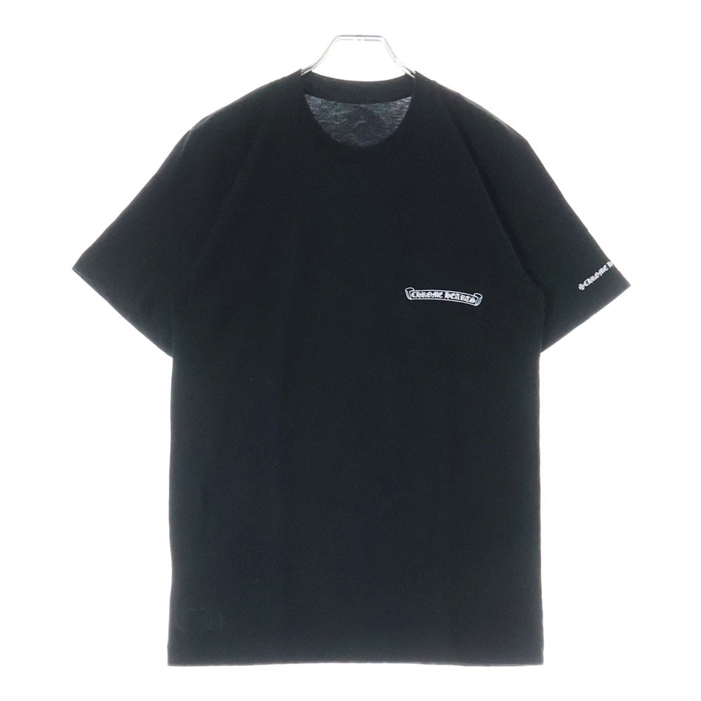 CHROME HEARTS(クロムハーツ) CH T-SHIRT スクロールラベルプリント クルーネック ポケット 半袖Tシャツ カットソー ブラック