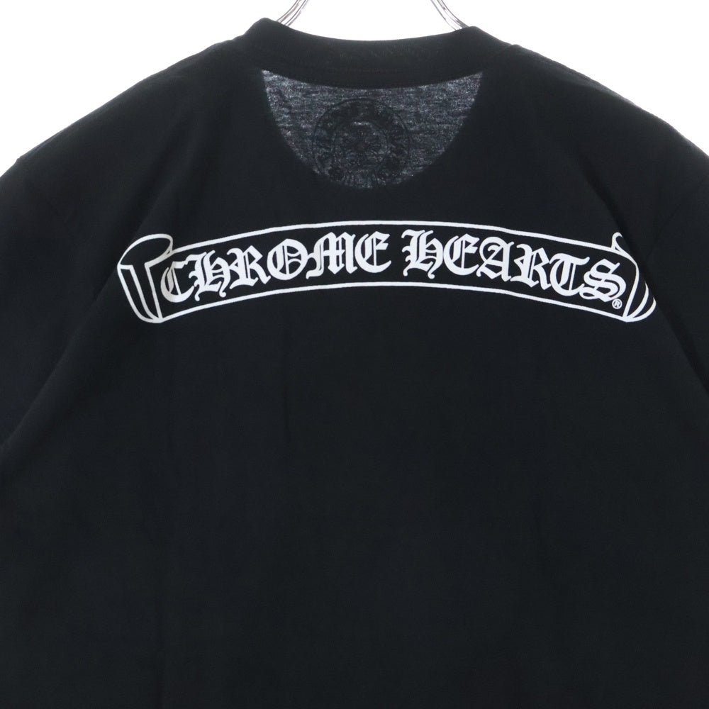 CHROME HEARTS(クロムハーツ) CH T-SHIRT スクロールラベルプリント クルーネック ポケット 半袖Tシャツ カットソー ブラック