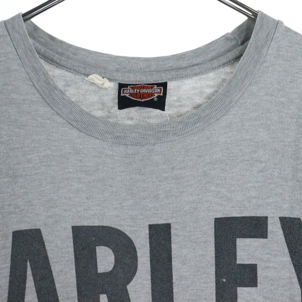 HARLEY DAVIDSON(ハーレーダビッドソン) フロントプリント クルーネック 半袖Tシャツ グレー