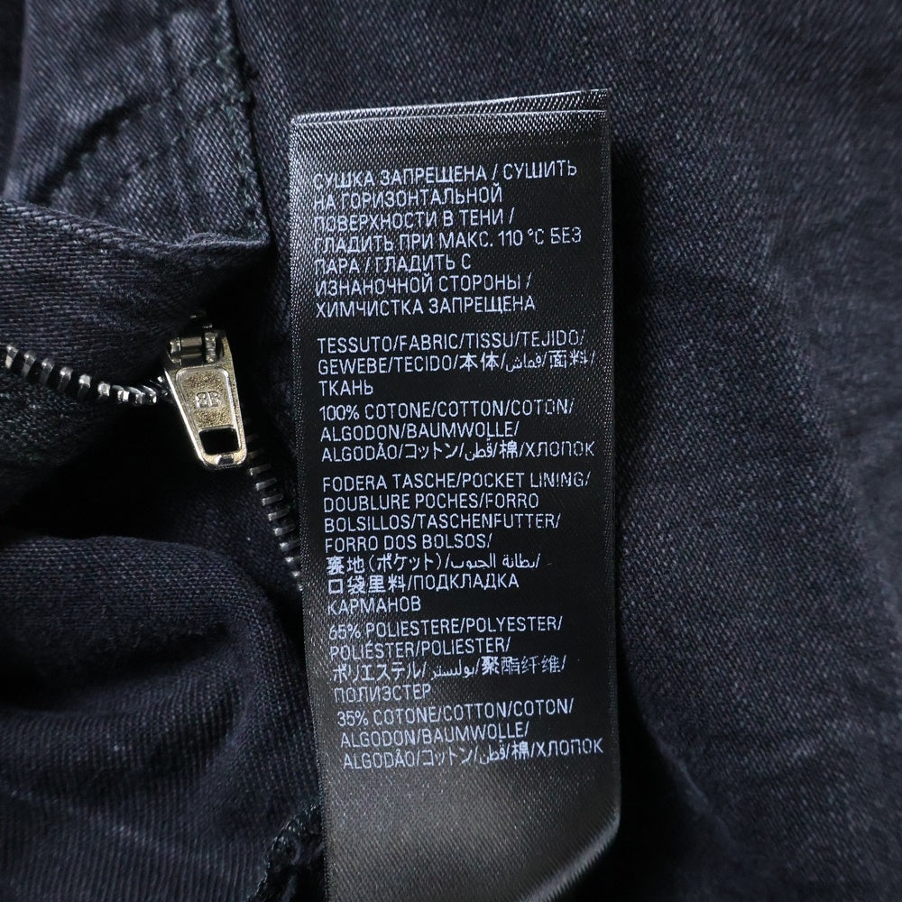 BALENCIAGA(バレンシアガ) Crinkled Jeans ロゴパッチ付 ウォッシュ加工 ワイド デニムパンツ ブラック 706652 TQW54