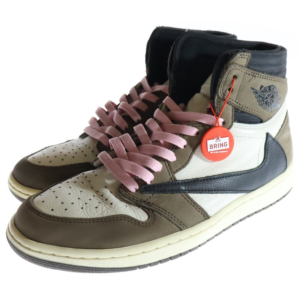 NIKE(ナイキ) ×TRAVIS SCOTT AIR JORDAN 1 RETRO HIGH OG TS SP トラヴィススコット エアジョーダン1 レトロ ハイカットスニーカー ブラウン US9/27.0cm CD4487-100