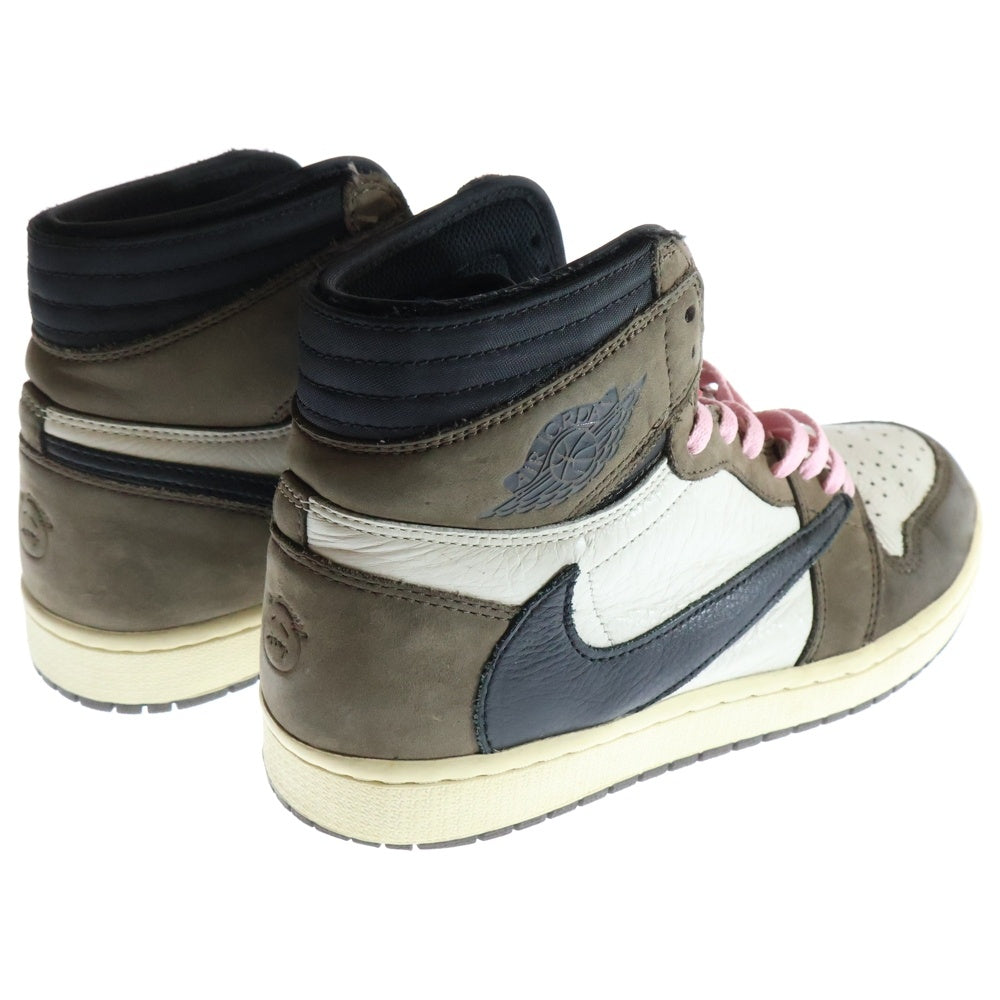 NIKE(ナイキ) ×TRAVIS SCOTT AIR JORDAN 1 RETRO HIGH OG TS SP トラヴィススコット エアジョーダン1 レトロ ハイカットスニーカー ブラウン US9/27.0cm CD4487-100