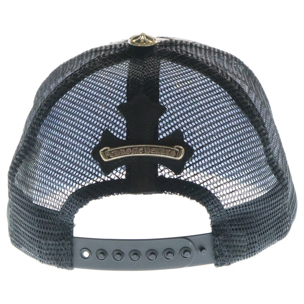 CHROME HEARTS(クロムハーツ) フルセメタリークロス レザートラッカーキャップ 帽子 ブラック