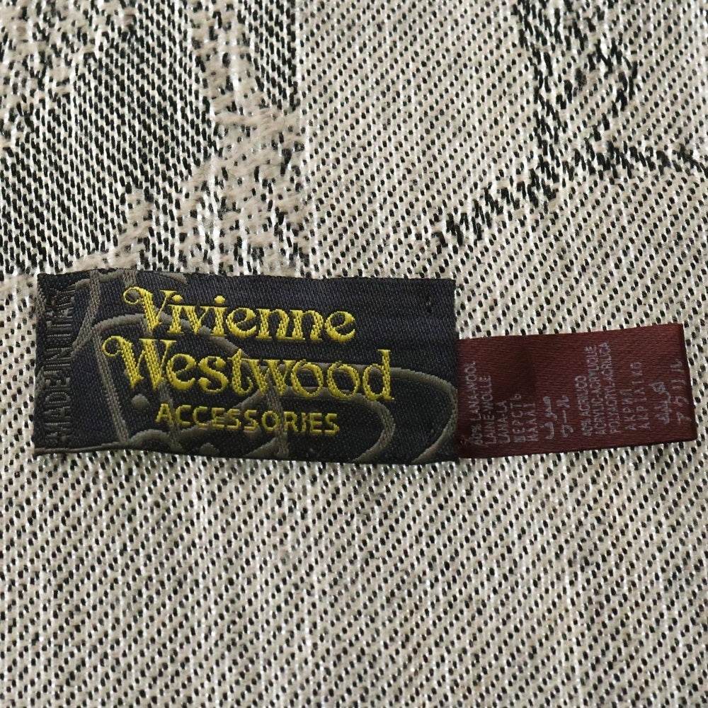 Vivienne Westwood(ヴィヴィアンウエストウッド) マフラー オーブ 総柄 リバーシブル グレー