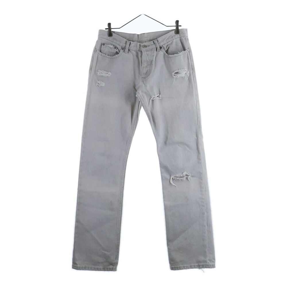 HELMUT LANG(ヘルムートラング) ダメージデニム ジーンズ ボタンフライ ホワイト