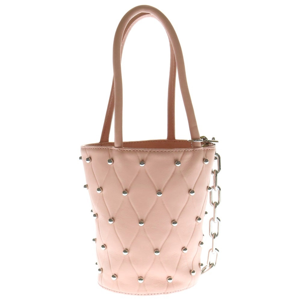 ALEXANDER WANG(アレキサンダーワン) Roxy Mini Bucket Bag チェーンストラップ付 レザーハンドバッグ ピンク レディース