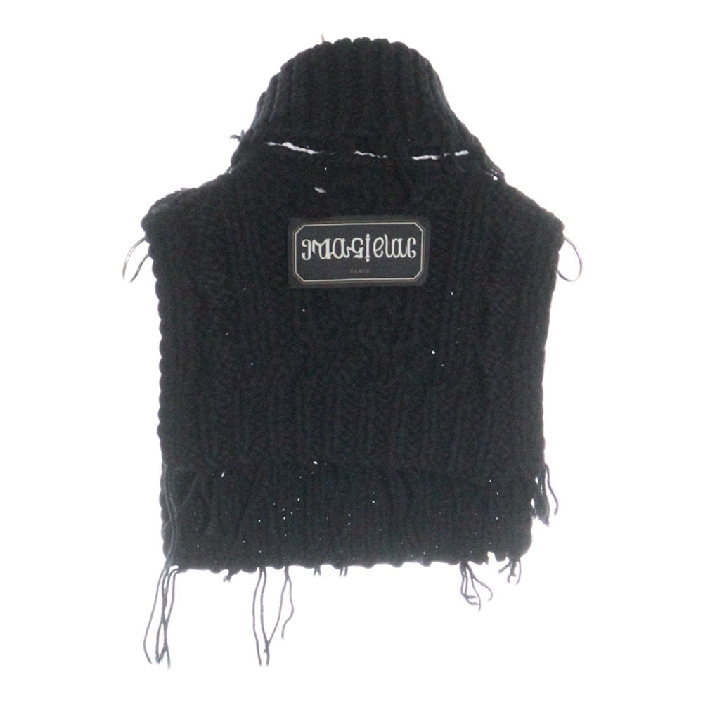 MM6 Maison Margiela(エムエムシックスメゾンマルジェラ) 21AW タートルネック ケーブルニットベスト ブラック レディース S62TH0029