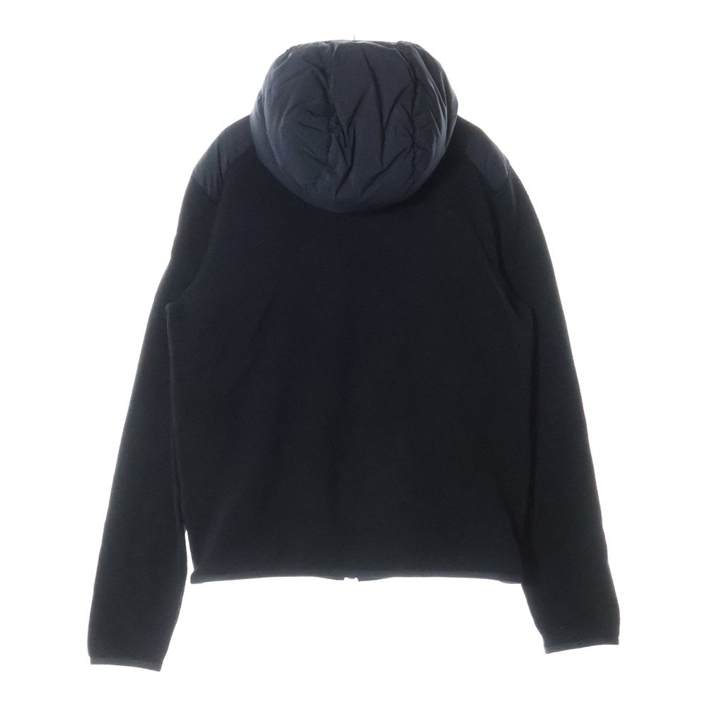 MONCLER(モンクレール) 22AW CARDIGAN TRICOT ニット切り替え フロントダウン ジップアップパーカー ブラック H20919B00010