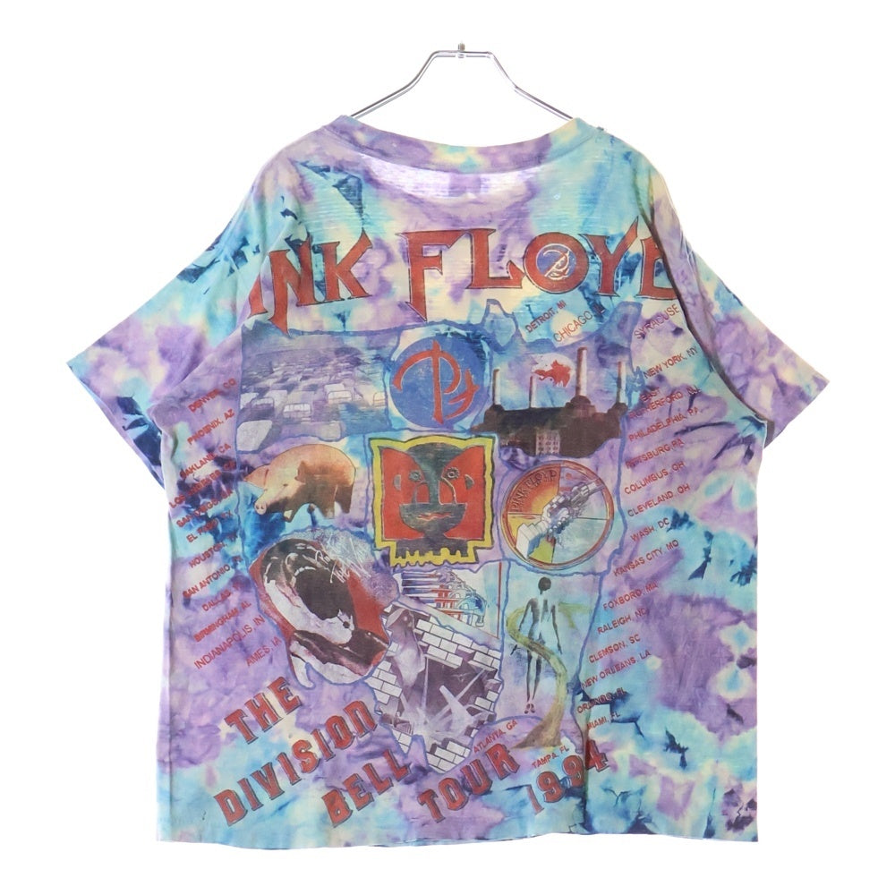 VINTAGE(ヴィンテージ) 90s PINK FLOYD DIVISION BELL TOUR ピンクフロイド ディビジョンベルツアー タイダイ染半袖Tシャツ クルーネックカットソー マルチカラー