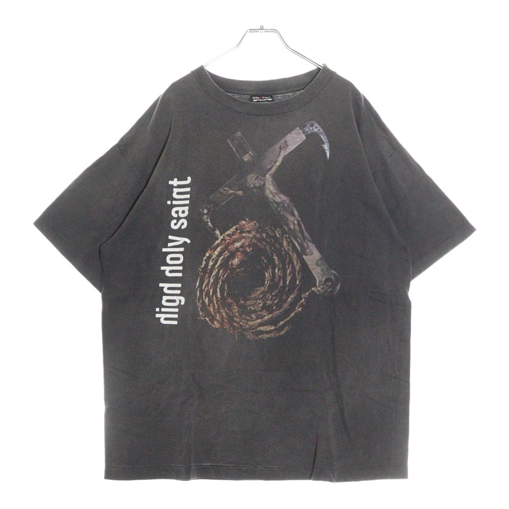 SAINT MICHAEL(セントマイケル) 22SS TEE ANCHOR アンカープリント クルーネック半袖Tシャツカットソー チャコールグレー SM-S22-0000-009