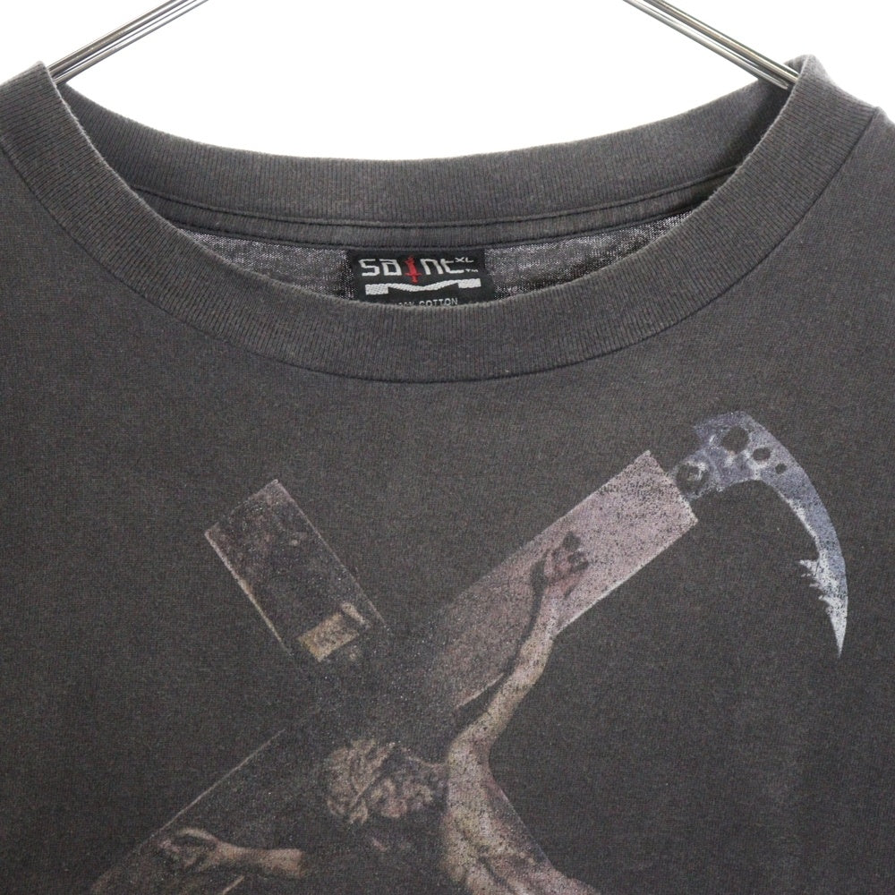 SAINT MICHAEL(セントマイケル) 22SS TEE ANCHOR アンカープリント クルーネック半袖Tシャツカットソー チャコールグレー SM-S22-0000-009