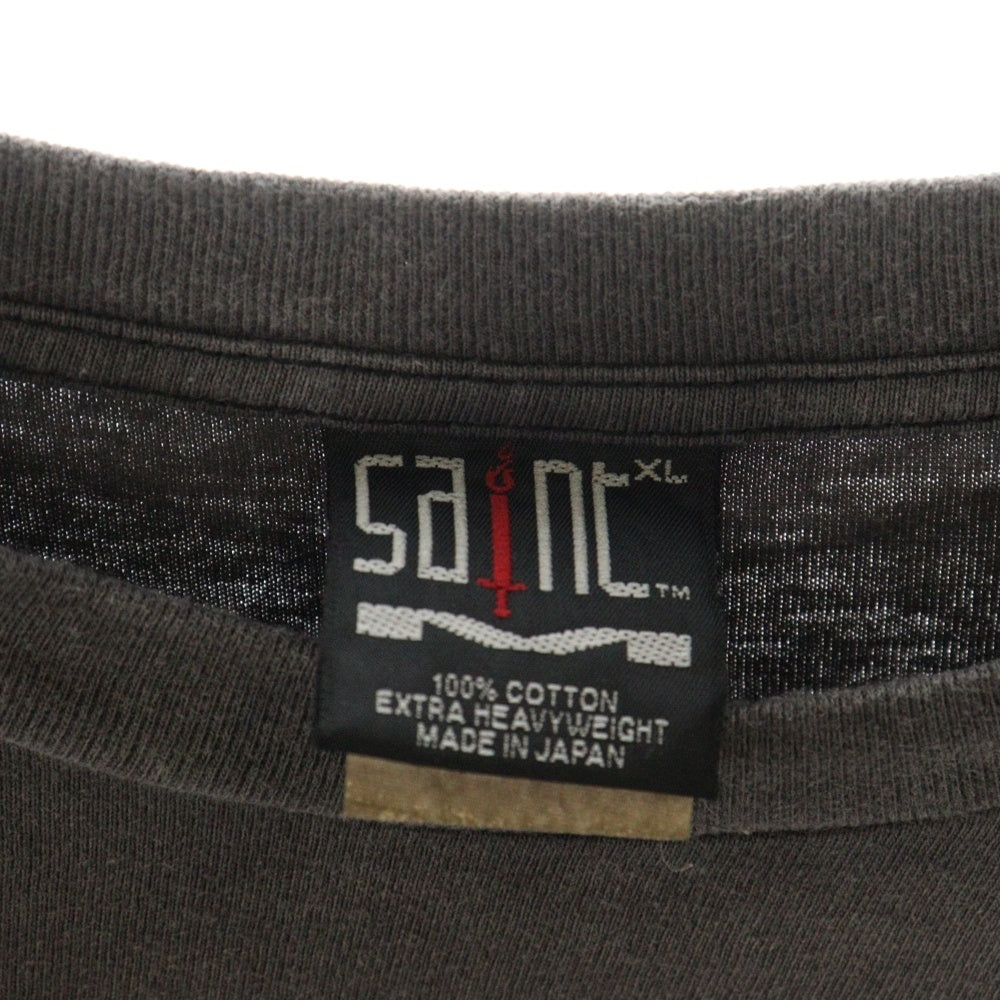 SAINT MICHAEL(セントマイケル) 22SS TEE ANCHOR アンカープリント クルーネック半袖Tシャツカットソー チャコールグレー SM-S22-0000-009
