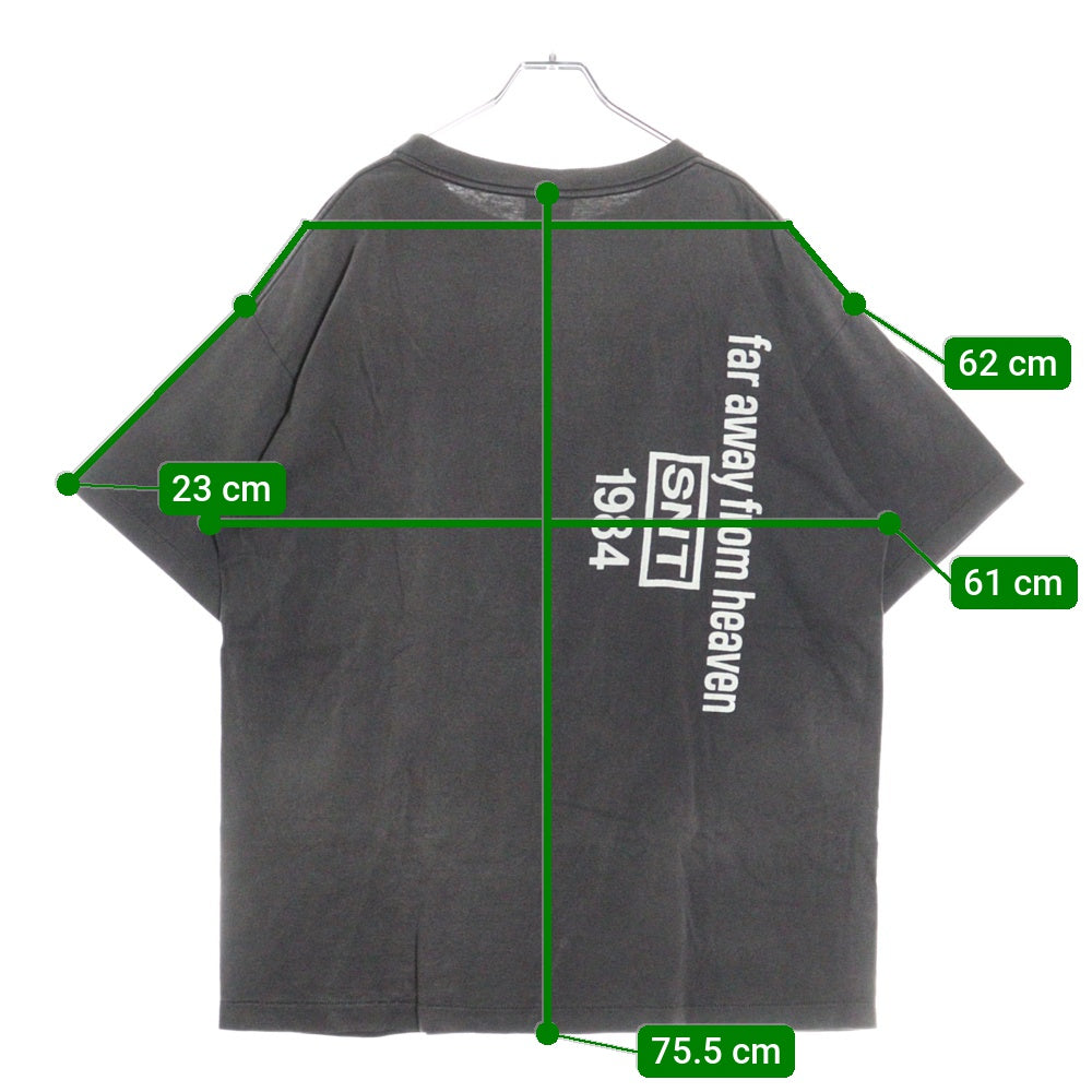 SAINT MICHAEL(セントマイケル) 22SS TEE ANCHOR アンカープリント クルーネック半袖Tシャツカットソー チャコールグレー SM-S22-0000-009