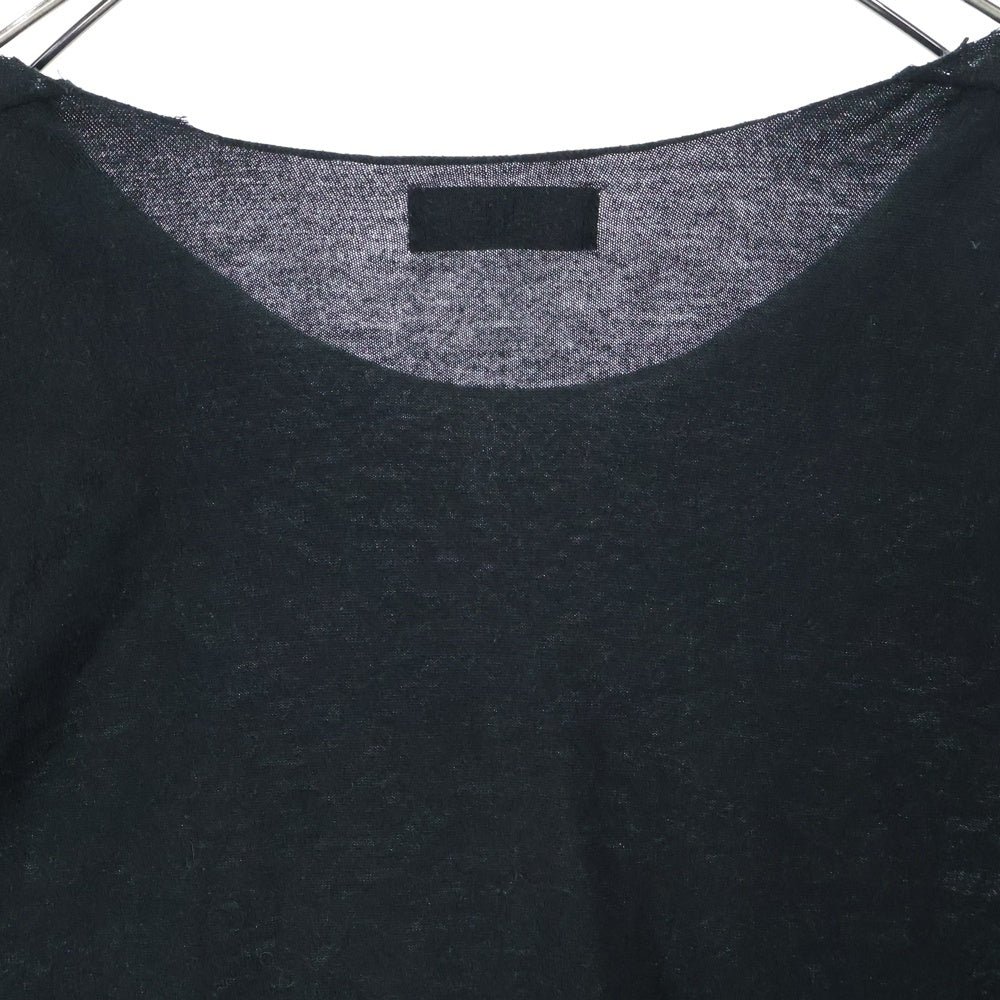 Y's(ワイズ) クルーネック コットン 長袖インナー Tシャツ ブラック MT-K12-073