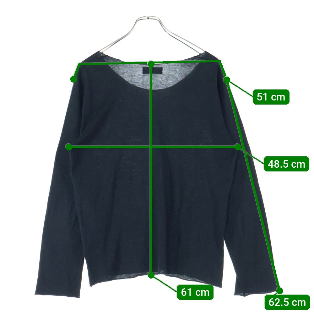 Y's(ワイズ) クルーネック コットン 長袖インナー Tシャツ ブラック MT-K12-073