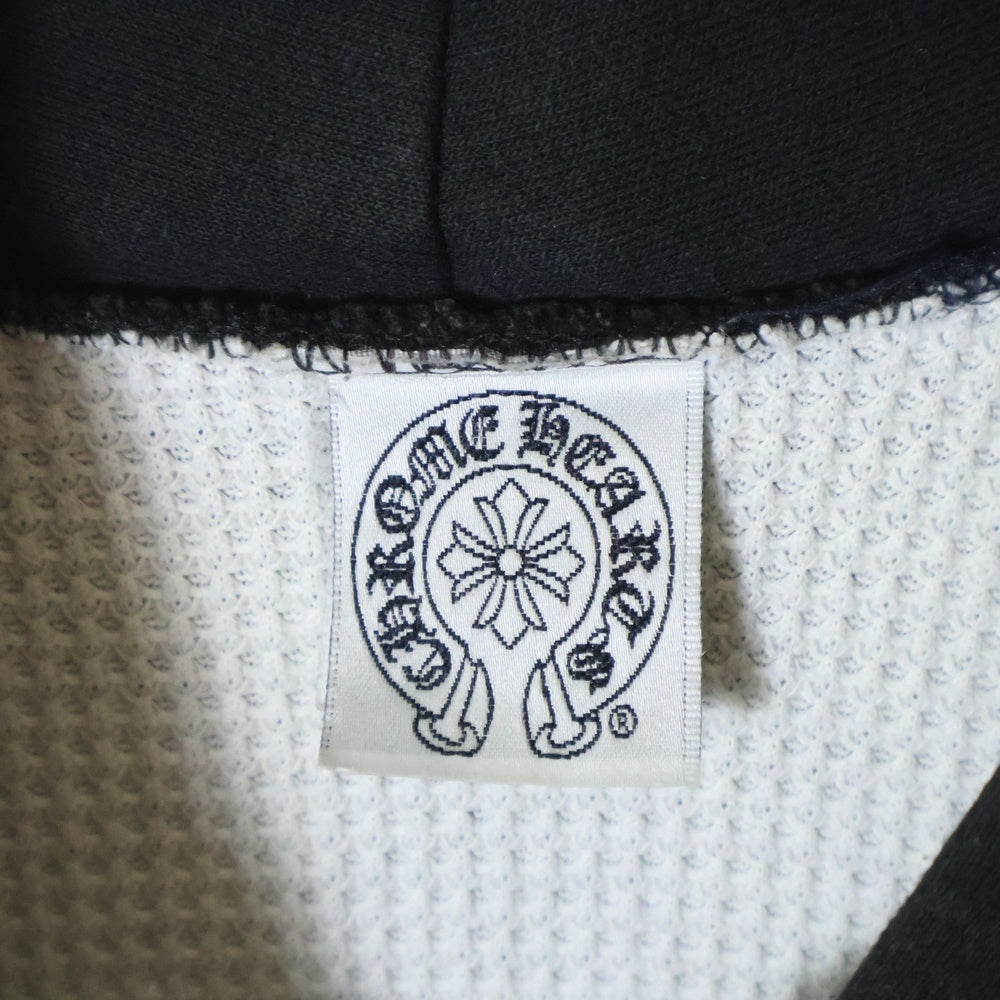 CHROME HEARTS(クロムハーツ) OLD Horseshoe Hoodie オールドモデル 裏地サーマル バックホースシュー プリント プルオーバーパーカー フーディ ブラック