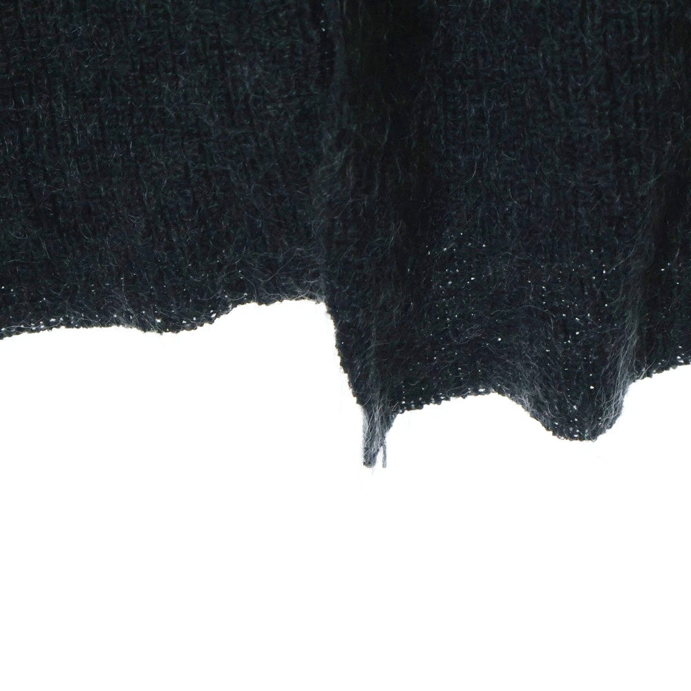 Yohji Yamamoto POUR HOMME(ヨウジヤマモト プールオム) 17AW 二重前立て ドッキング ニットカーディガン ロングカーディガン モヘア ブラック HK-K99-196