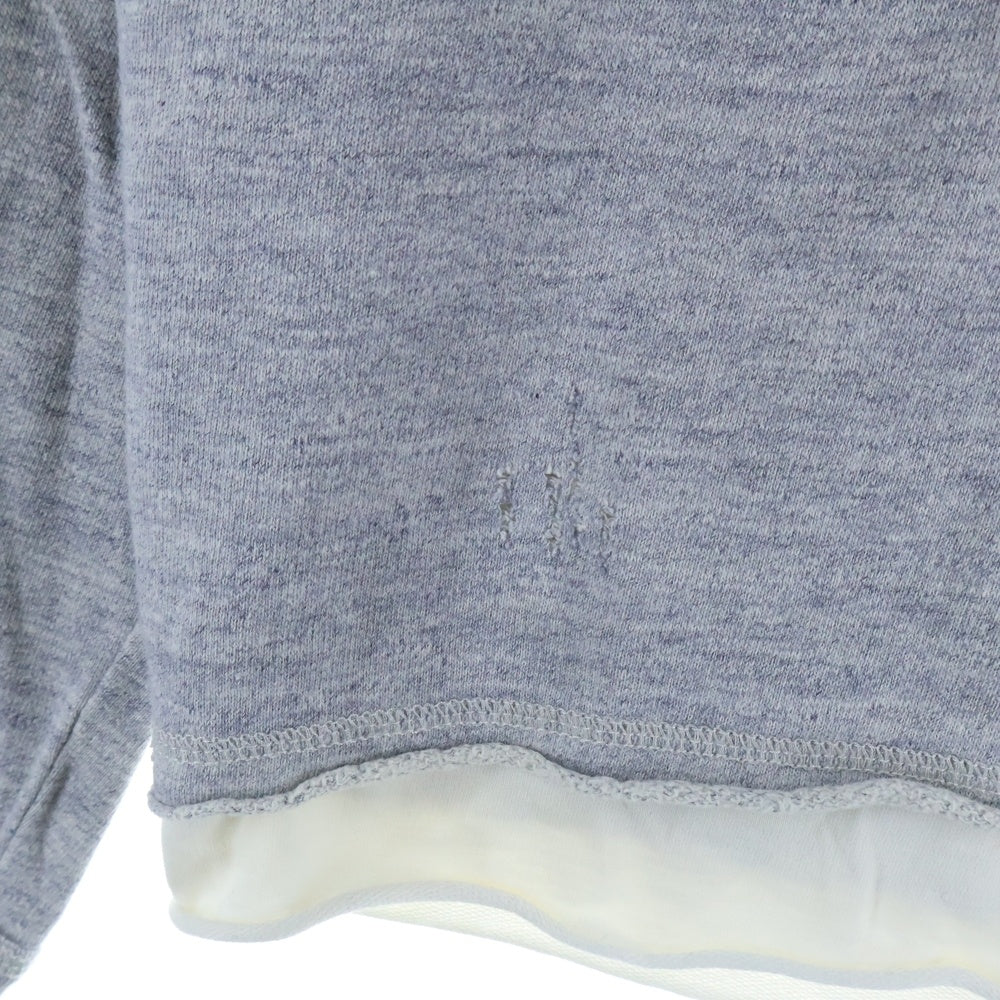 DSQUARED2(ディースクエアード) 切替 ダメージ加工 クルーネック 長袖カットソー グレー S71GP0374