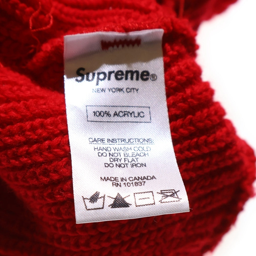 SUPREME(シュプリーム) 17AW Loose Gauge Beanie スクリプトロゴ刺繍 ビーニー レッド