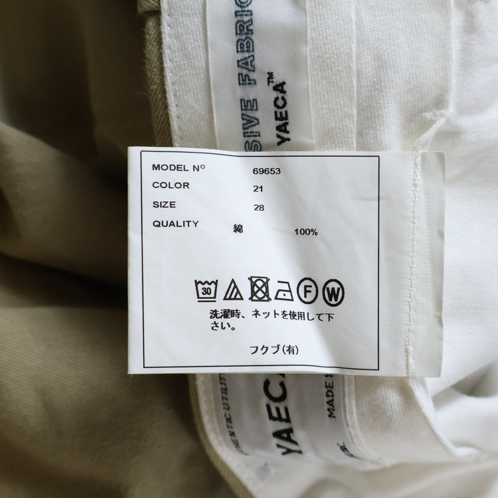 YAECA(ヤエカ) ワイド テーパード チノパンツ ベージュ 69653