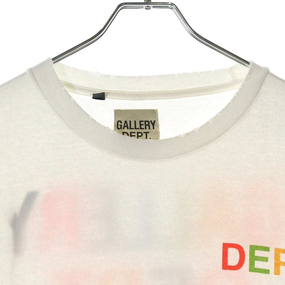 GALLERY DEPT.(ギャラリーデプト) マルチカラーロゴプリント半袖Tシャツ クルーネックカットソー ホワイト/マルチカラー