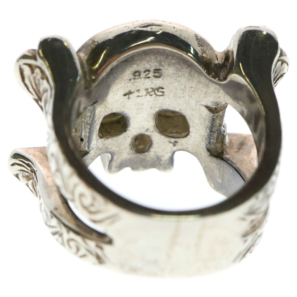 Loree Rodkin(ローリーロドキン) FLAT PAVE SKULL-CROSSED BONES RING スカルモチーフ シルバーリング ジルコニア シルバー