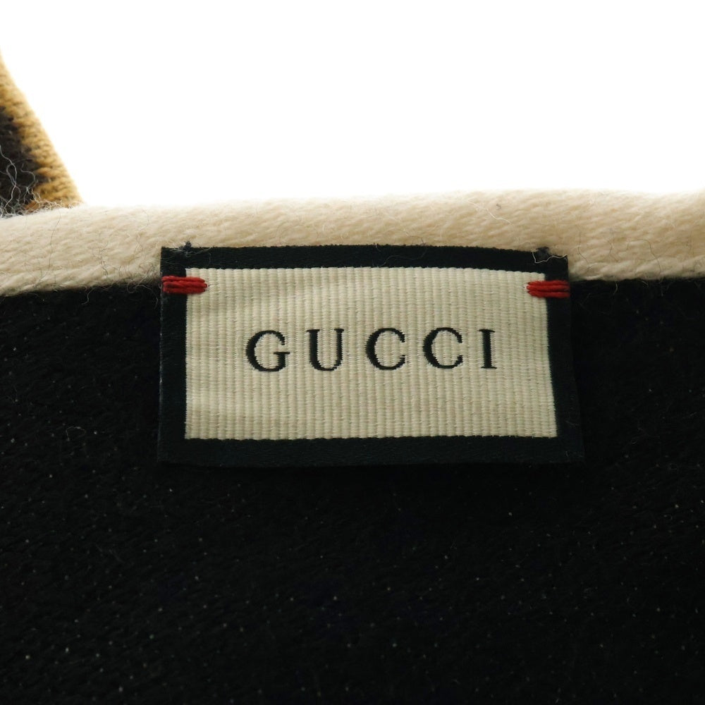 GUCCI(グッチ) GGロゴ ウール ストライプ マフラー スカーフ ブラウン/ブラック 575605 4G184