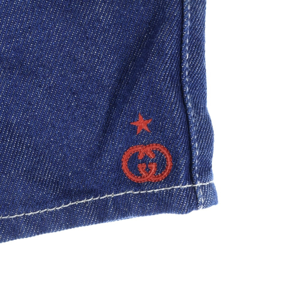 GUCCI(グッチ) GGワンポイント刺繍 キッズ デニム ショートパンツ インディゴ 712319 XDB8P