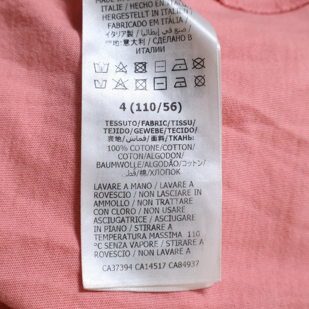 GUCCI(グッチ) フロントロゴプリント キッズ クルーネック 半袖Tシャツ ピンク 586167 XJC70