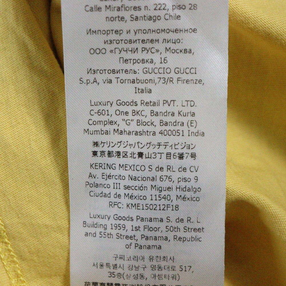 GUCCI(グッチ) フロントロゴアニマルプリント キッズ クルーネック 半袖Tシャツ イエロー 575114 XJEZJ