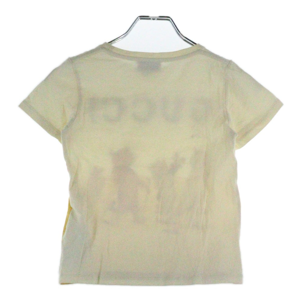 GUCCI(グッチ) フロントロゴキャットプリント キッズ クルーネック 半袖Tシャツ ベージュ 547559 XJD19