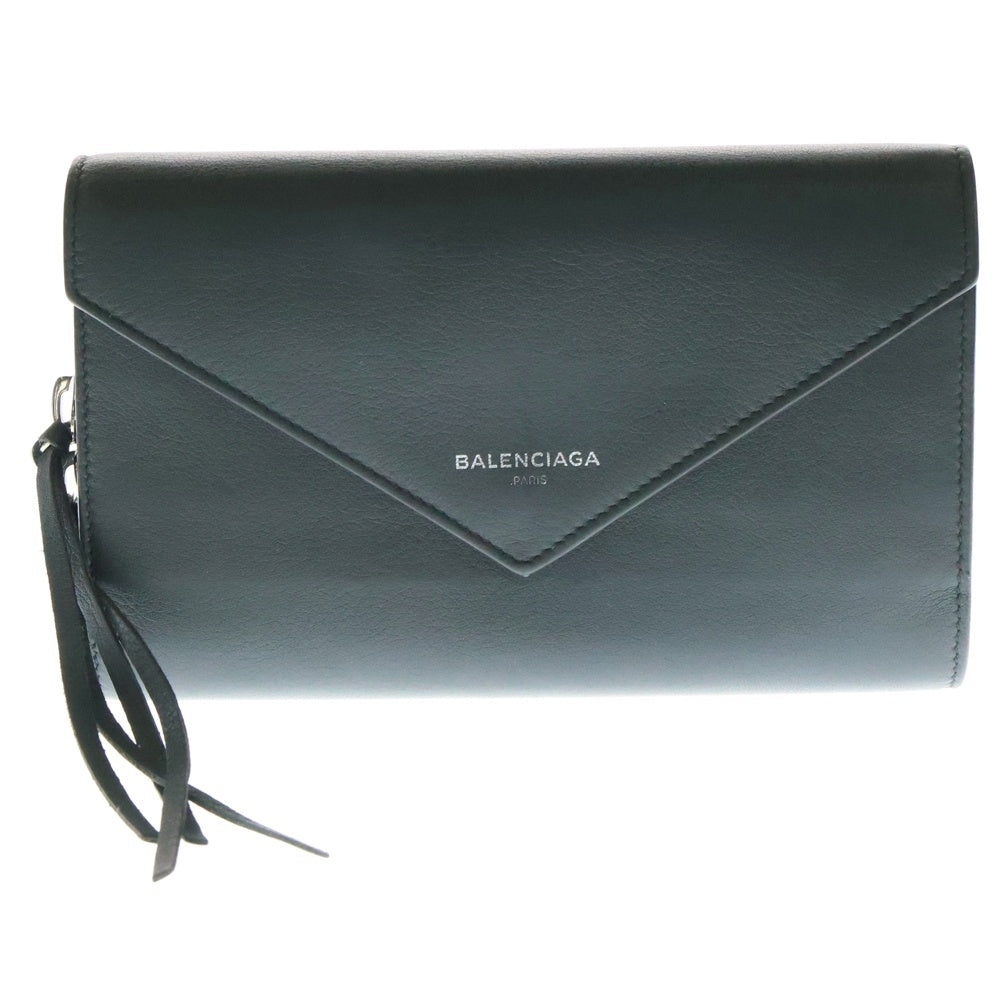 BALENCIAGA(バレンシアガ) ペーパーマニー ラウンドジップ レザー ウォレット 財布 グレー 371661