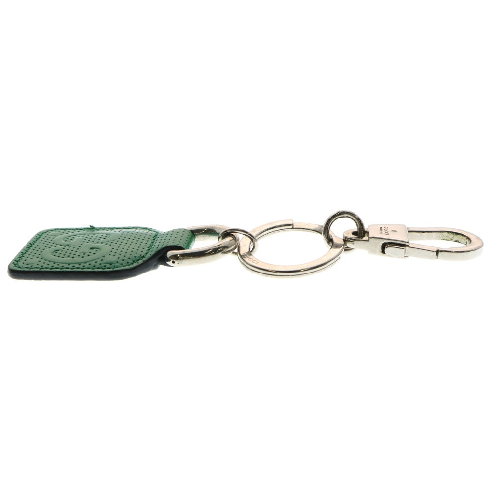 GUCCI(グッチ) GGエンボス レザーキーホルダー グリーン