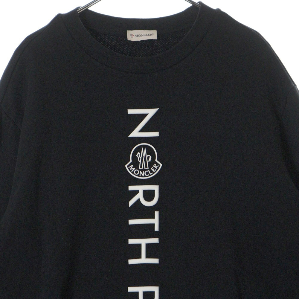 MONCLER(モンクレール) 23AW FELPA GIROCOLLO ラバーロゴプリント クルーネックスウェット ブラック I20918G00028