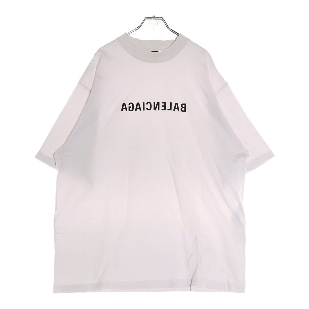 BALENCIAGA(バレンシアガ) MIRROR LOGO TEE ミラー 反転ロゴプリント 半袖Tシャツ ライトグレー 764235 TNVV8