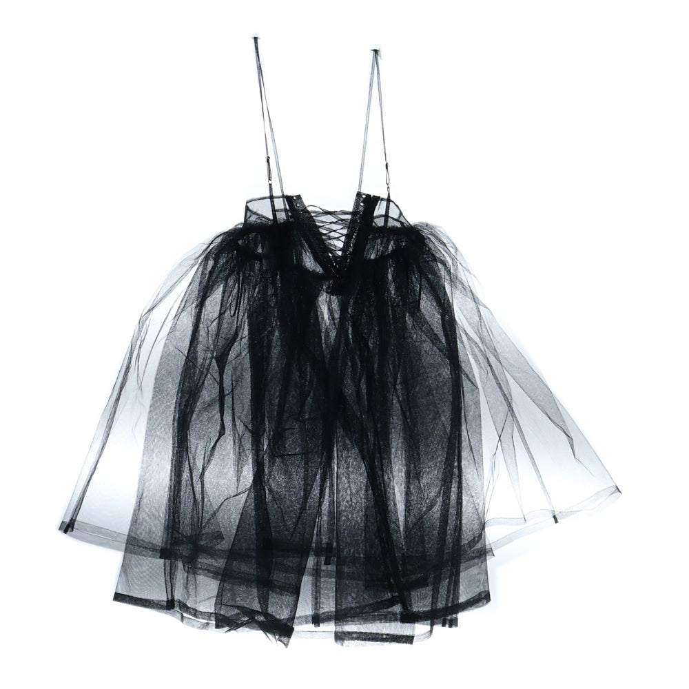 NOIR KEI NINOMIYA(ノワール ケイニノミヤ) 22AW チュール吊りスカート レイヤード ワンピース ブラック レディース 3J-A002
