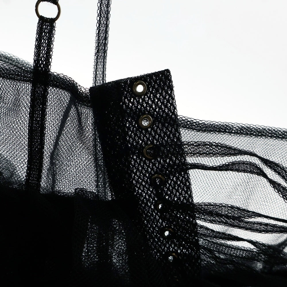 NOIR KEI NINOMIYA(ノワール ケイニノミヤ) 22AW チュール吊りスカート レイヤード ワンピース ブラック レディース 3J-A002