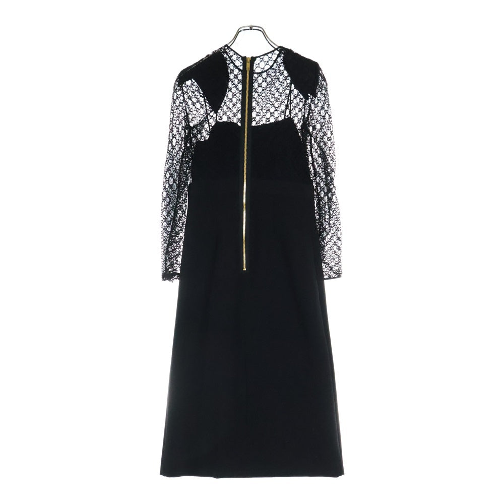 GUCCI(グッチ) GGロゴレース切替 シースルーワンピース ブラック