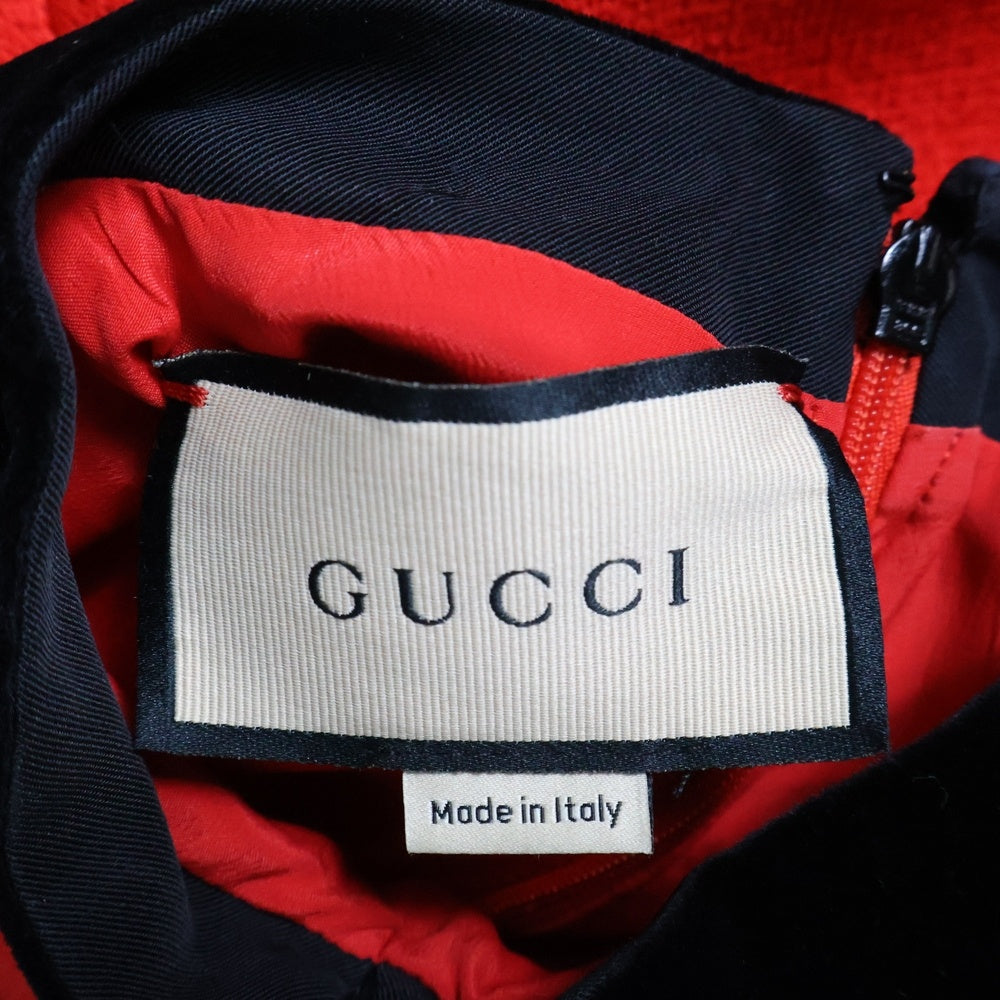 GUCCI(グッチ) ベルベットリム レトロ レディース ツイード ドレス レッド 674469 ZAHBI