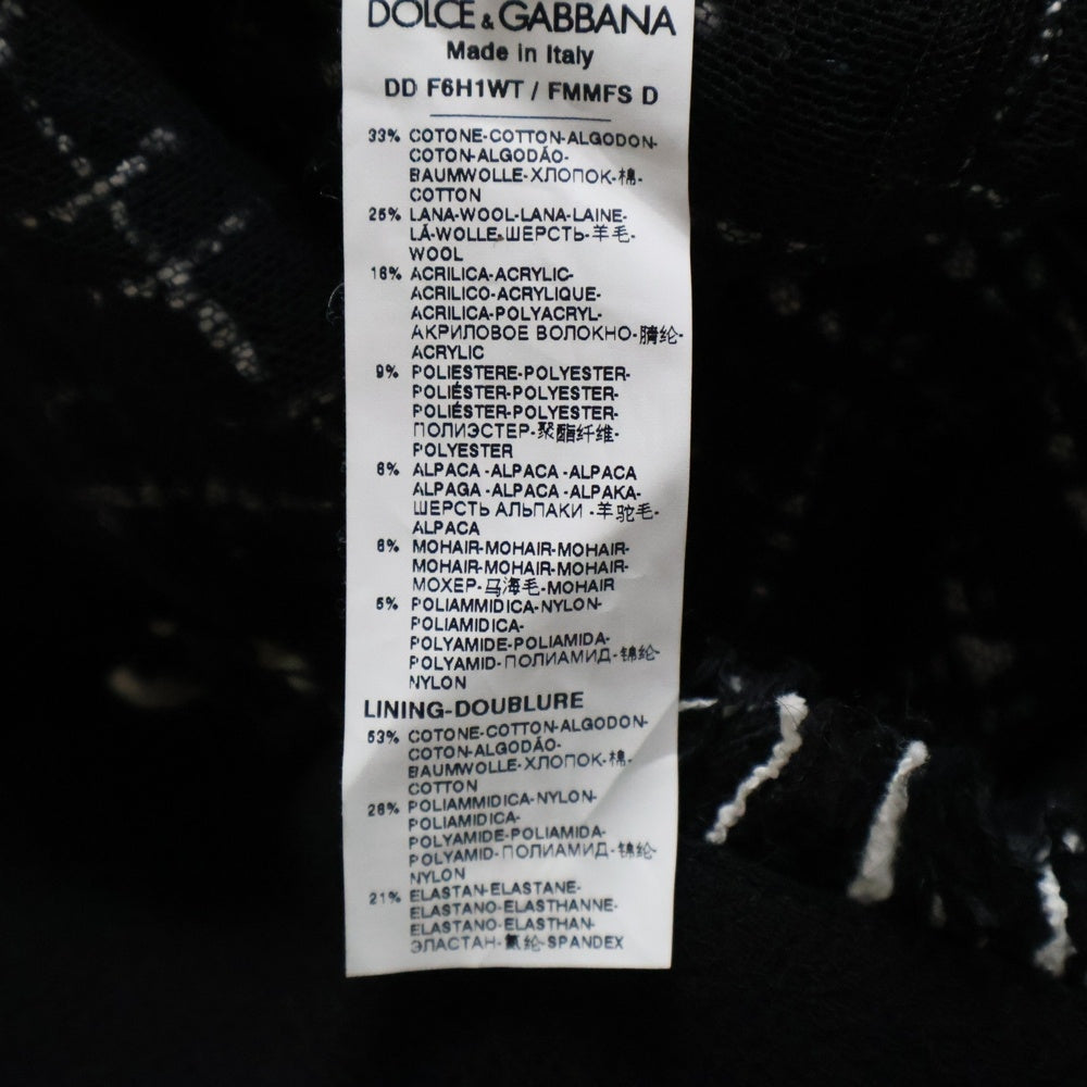 DOLCE & GABBANA(ドルチェアンドガッバーナ) クラウンボタン レディース ツイード ワンピース ドレス ブラック DD F6H1WT