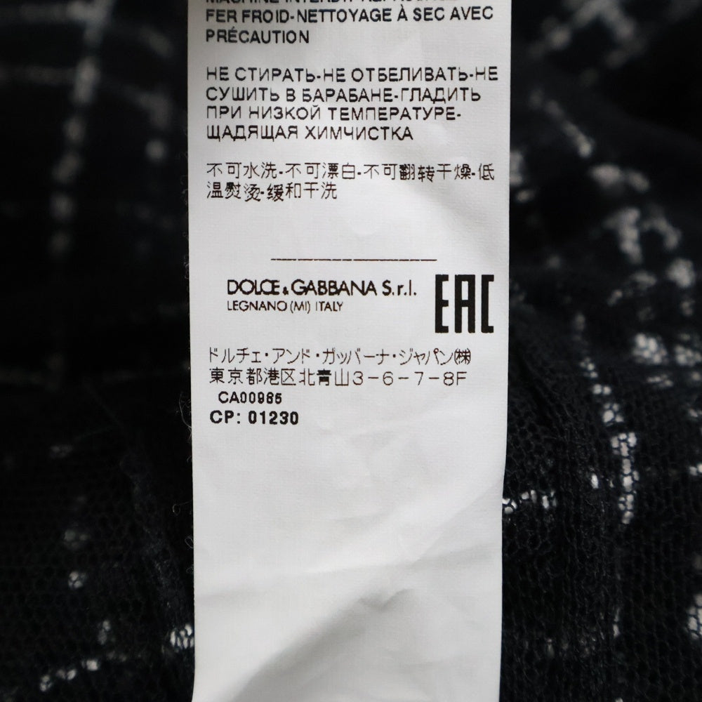DOLCE & GABBANA(ドルチェアンドガッバーナ) クラウンボタン レディース ツイード ワンピース ドレス ブラック DD F6H1WT