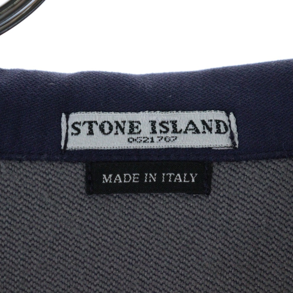 STONE ISLAND(ストーンアイランド) スナップボタン ワッペン付きフーデッドシャツジャケット ネイビー 41151701